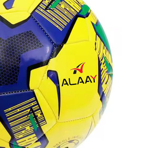 Alaay Balón de fútbol con logotipo personalizado Amarillo y Negro Tamaños 5/4/3/2 Fábrica de fútbol de cuero-Promoción básica - Product Image 3