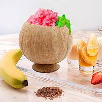 Nouveau design, support de bol en coquille de noix de coco personnalisé, écologique, moderne, pour la vaisselle, les restaurants, les cafés, de haute qualité