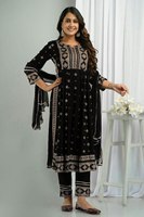 Ensemble Salwar Moderne d'Hiver pour Femme, Semi-Couture, Brodé, en Soie et Tulle, de Créateur Exclusif, Extensible, de Haute Qualité, pour Soirée