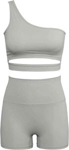 บราเล่นกีฬาปรับแต่งได้เปิดไหล่ข้างเดียวชุดโยคะน้ำหนักเบาไร้รอยต่อผ้ายืดขนาดพิเศษออกแบบได้ตามต้องการ - Product Image 2