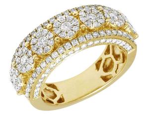 Anillo de Hombre con Incrustaciones de Diamantes Cultivados en Laboratorio en Oro Amarillo de 10K, Joyería de Moda Hip Hop - Product Image 1