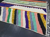 Funky handgemachte Wolle Teppich Boho Fluffy benutzer definierte abstrakte Berber gewebte gemütliche Teppich Chic weiß und grün einzigartige Patchwork-Bereich Teppich
