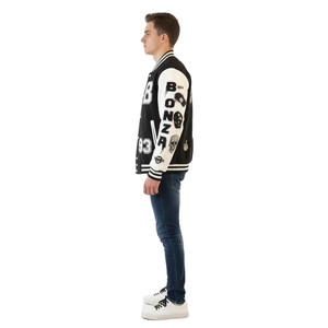 Custom <b>varsity</b> <b>jacket</b> for <b>men</b> wool leather letterman style college team <b>bomber</b> <b>jacket</b> streetwear fashion outerwear - Product Image 6