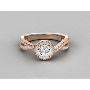 Bague solitaire pour femme en or 9 carats avec diamant de laboratoire taille brillant rond, taille Asscher, taille radiant, taille marquise, taille émeraude pour fiançailles - Product Image 6