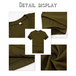 T-shirt pour hommes de couleur unie, confortable et doux, élégant, peut être personnalisé logo Vente en gros pas cher - Product Image 4