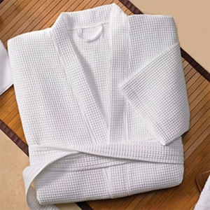 Hotel Spa Baño Batas Waffle Collar Microfibra Waffle Albornoz - Product Image 6