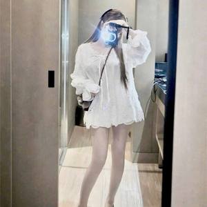 OEM White Embroidered Chiffon V Neck <b>Long</b> Sleeve <b>Women</b> Blouse - Product Image 1