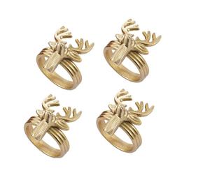 Nouvel anneau de serviette en métal, design feuille sacrée, plaqué or, anneau de serviette de Noël en métal, prix de gros, anneau de serviette de table de Noël - Product Image 5