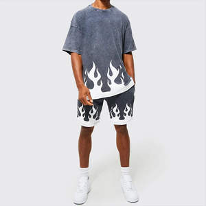 Vente chaude Logo fait sur mesure imprimé hommes lavage à l'acide t-shirts nouveau look à la mode tenue hommes lavage à l'acide t-shirt - Product Image 6