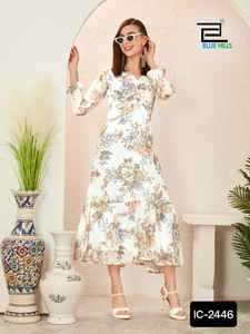 Las mujeres más hermosas usan ropa de fiesta elegante Faux Georgette Fancy Kurtis con trabajo de impresión digital La mayoría de las ventas Beautiful Kurtis - Product Image 4