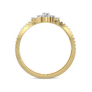 Anillo de diamante llama flor oro amarillo - Product Image 4