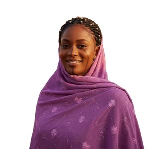 Châle brodé de strass dorés style Dubaï en tissu de coton respirant avec grand motif floral pour l'été et les sorties quotidiennes - Product Image 1