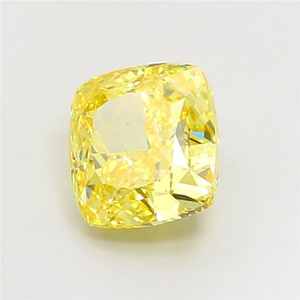 Diamant jaune vif élégant cultivé en laboratoire, choix brillant, bijoux de luxe, pierre précieuse en vrac taille coussin, certifié type CVD - Product Image 3