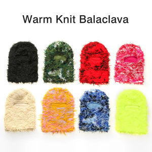 Wholesale Custom Color Knit Full Face Balaclava-Breathable & Waterproof Sports Fishing Fuzzy Ski <b>Mask</b> Furry Distressed Winter - Product Image 5