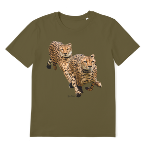Camiseta de Algodón Orgánico Premium para Adultos Cheetah Brothers, 100% Jersey, Corte Holgado con Diseño Estampado, Número de Modelo - Product Image 2