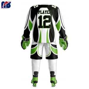 Conjuntos de uniformes de hockey sobre hielo de poliéster de diseño personalizado de calidad superior Servicio OEM Nombre del equipo Impresión por sublimación Ropa de equipo - Product Image 3