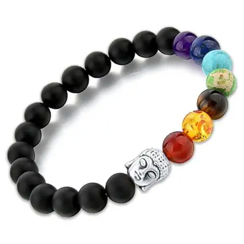 Ontmoette Zeven Chakra Boeddha Kralen Armband Chakra Armband Te Koop Genezende Kristallen Steen Product Voor Groothandel