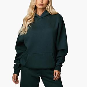 เสื้อฮู้ดดี้ผู้หญิงคุณภาพสูง ผ้าฝ้าย 100% ทรงโอเวอร์ไซส์ สกรีนโลโก้ตามสั่ง ทรงไหล่ตก แห้งเร็ว ระบายอากาศดี ผ้าฟลีซด้านหน้า - Product Image 1