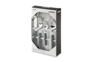 Durable Stainless Steel Set 16pcs Flatware Mirror Polish Modern Elegant Design Decorative Shiny PP Handle Magic Black by Excelsa - Product Image 5