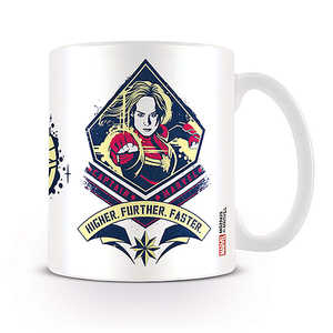 Tazas de Cerámica Novedosas de Capitán Marvel, Capacidad de 400ml y 600ml, Diseño 'Higher Further Faster' para Capuchinos, Leche, Hierro, Dibujos Animados Occidentales - Product Image 1