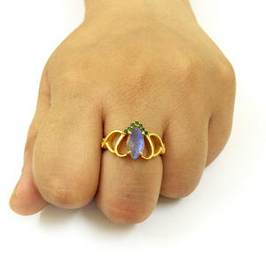 Sterling Silver 925 Gold Plated Supplier Wholesaler Custom Made Handmade Unisex Low MOQ Trendy <b>Unique</b> Labradorite <b>Rings</b> - Product Image 4