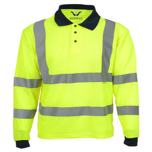 Hi Vis Chaleco DE SEGURIDAD reflectante Ropa DE TRABAJO DE SEGURIDAD Polo Camisa Hombres Polo de secado rápido Camiseta de manga larga - Product Image 4