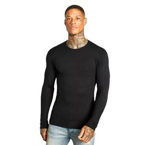 IGH uality en lack olour uull Eck cuello olyester ottotton IX ususcle it Hirt hiror ALE Men hirompression - Product Image 1