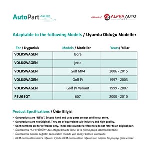 คลิปหนีบกระจกหน้าซ้าย สำหรับ Volkswagen Golf 4, Jetta, Bora, Peugeot 607  WR2333 - Product Image 2