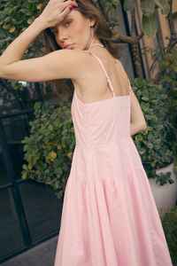 Atractivo precio más bajo Boho mujeres Casual Ladies Maxi vestido 100% algodón Midi -Length con vestido rosa natural para mujeres - Product Image 6