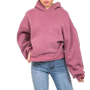 DM Logotipo personalizado Impreso Mujer 100% Algodón Oversize Pullover Hoodie Heavyweight Winter Sudadera Front Acid Wash Otoño - Product Image 4