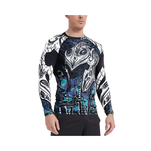 High Quality Custom Rashguard long Sleeve Mens Gym <b>Compression</b> <b>Shirt</b> Quick Dry Breathable Fabric OEM Sportswear - Product Image 1