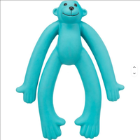 Jouet pour chien en caoutchouc souple écologique en forme de singe aux longues pattes, jouet qui couine, jouet agressif pour chien