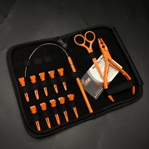 Alicates para extensión de cabello con microperlas de dos orificios naranjas, grado quirúrgico, acero inoxidable, ecológico, marca ASB, Kit de herramientas de uso comercial - Product Image 1