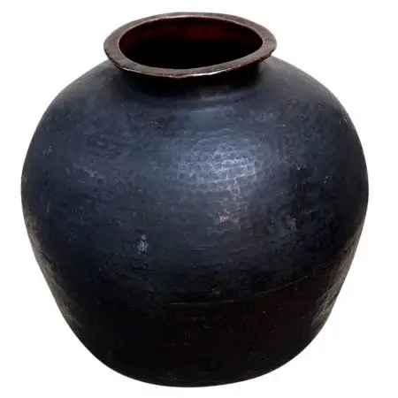 Maceta de agua de bronce indio de cobre, hecha a mano, de Color antiguo, maceta para jardín, decoración de escenario, 74x70 cm, SND-22/56720