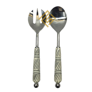 Juego de vajilla de acero inoxidable de alta calidad de lujo, mango de Metal de resina de hueso de cuerno personalizado, colección más vendida, calidad personalizada - Product Image 2