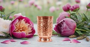 Premium Quality 100% Pure Copper Tumbler Floral Embossed for Moscow Mules Floral Embossed Copper for Coffee <b>Mugs</b> No Lid - Product Image 3