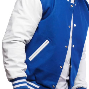 Veste universitaire Letterman de baseball sur pied à la mode pour hommes meilleure qualité tissu de toile brodé sur le devant personnalisé en gros - Product Image 6