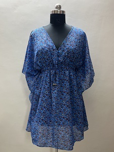 Vestido largo de Playa amigable con los viajes para mujer, caftán corto estampado, ropa de oficina informal para el trabajo, Top de playa de verano, ropa de fiesta de vacaciones - Product Image 4