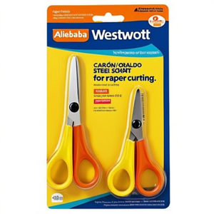 Westcott Kids 130mm Yellow/<b>Orange</b> Steel Craft Scissors for <b>Paper</b> Cutting - Product Image 3