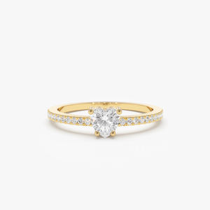14K Solid Gold Heart Shaped Diamond Ring 0.35CT Yellow/White/Rose Colors Luxury <b>Wedding</b> Engagement Ring Fine Jewelry - Product Image 4