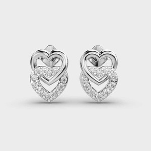 Boucles d'oreilles en diamant géométrique moderne de meilleure qualité Style contemporain élégant pour les fêtes de travail et le brunch du week-end en vente - Product Image 3