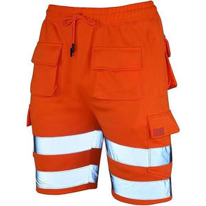 Pantalones Cortos de Trabajo Reflectantes de Alta Visibilidad para Hombre, Diseño Sólido, Seguridad, Lona, Impermeables, Transpirables, Tejido de Punto, Tinte Liso - Product Image 3