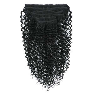 คลิปต่อผมแท้ 9A แบบเวอร์จิ้น 8 นิ้ว ทรงเจอร์รี่เคอร์ลี่ สีดำ 1B เจ็ทแบล็ค - Product Image 3