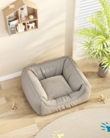 Canapé-lit orthopédique pour animaux de compagnie Cloud Soft avec rebord surélevé, housse amovible et lavable, rembourrage en coton pour chiens et chats