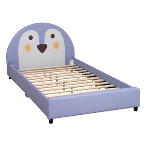 Cama Infantil con Marco de Madera y Tela de Terciopelo, Cama Infantil Tapizada, Marco de Cama Infantil de Madera Maciza para Dormitorio/Hotel - Product Image 3