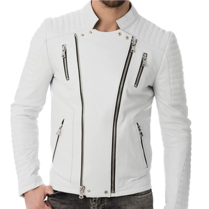 Best Quality <b>Leather</b> <b>Jackets</b> For <b>Men</b> Zipper <b>Jacket</b> Stand Collar In All Colors Sizes <b>Men</b> <b>Leather</b> <b>Jackets</b> - Product Image 2