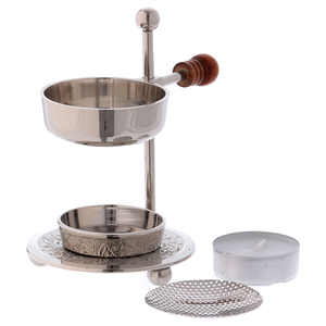 Brûleur d'encens de qualité supérieure en laiton pur porte-encens bol réglable bouton en bois brûleur religieux brûleur à mazout parfum d'air - Product Image 6