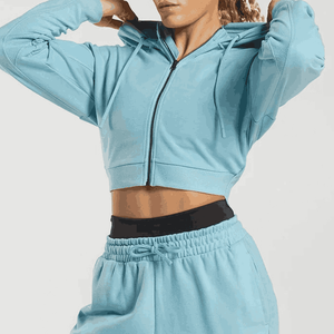 Sweat à capuche de gymnastique élégant pour femmes OEM meilleure qualité séchage rapide vente chaude respirant Logo personnalisé taille XS pour l'hiver - Product Image 4