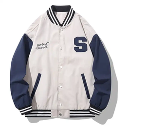 Chaquetas universitarias de talla grande para hombre con logotipo personalizado, ropa de invierno para hombre con letras lisas en blanco al por mayor - Product Image 3