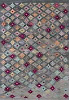 Adiva Jacquard Gewebter >10-teiliger Maschinengefertigter Türkischer Teppich Waschbar Geometrisches Muster Rutschfeste Gummiunterseite Polyester